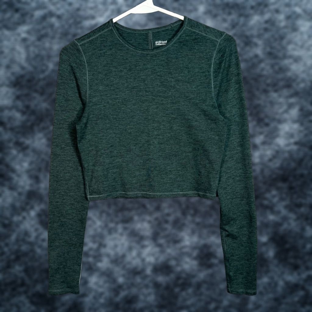 Girlfriend Collective Girlfriend Collective Top Adult Womens XS Green Long Sleeve Crop Recycled Polyester Blend Size XS / US 0-2 / IT 36-38 - 1 Thumbnail