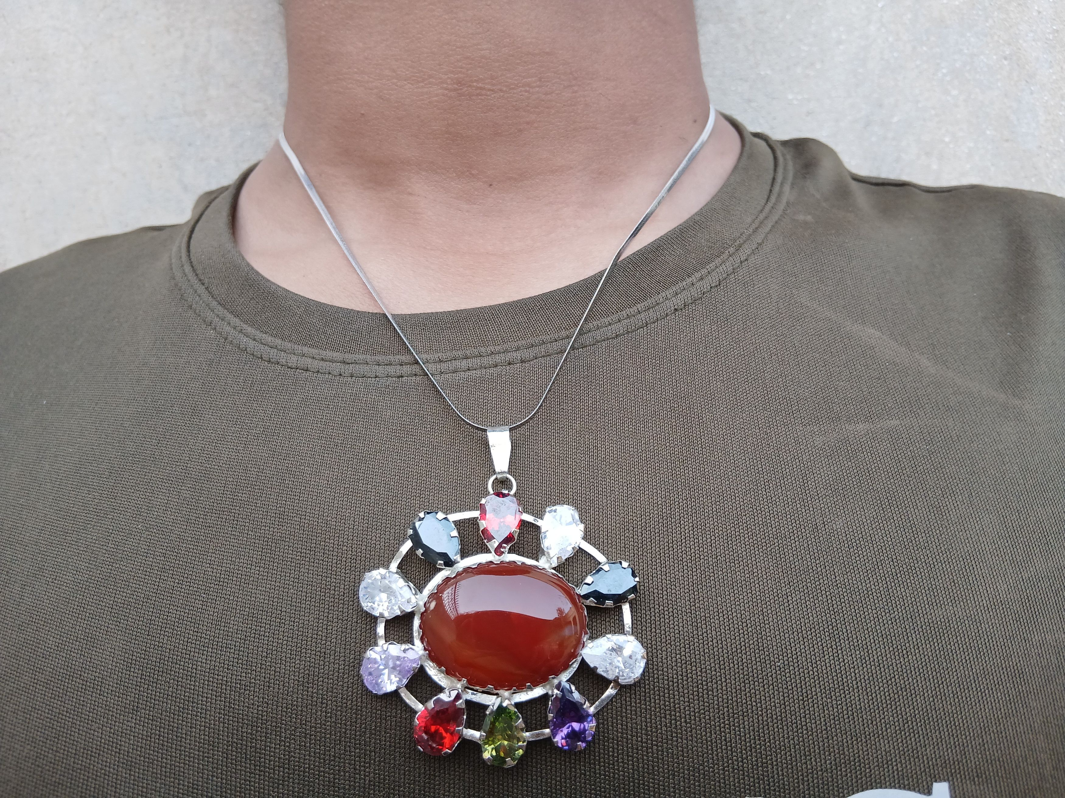 Other Orange Stone Necklace Size ONE SIZE - 1 Thumbnail