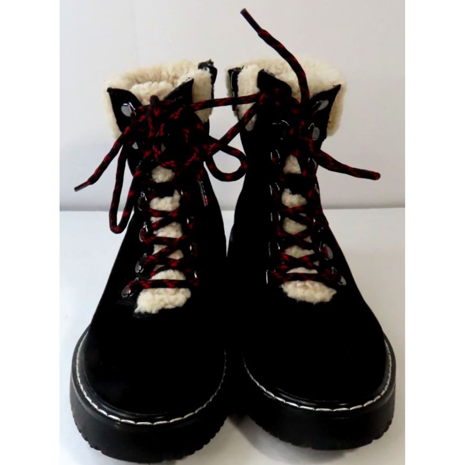 Vintage Madden Girl Kilian Black Fabric Women's Hiking Boots 6.5M Ankle Boots Casual/Outdoor Womens Black 6.5M Hiking Boots Size US 7 / IT 37 - 2 Thumbnail