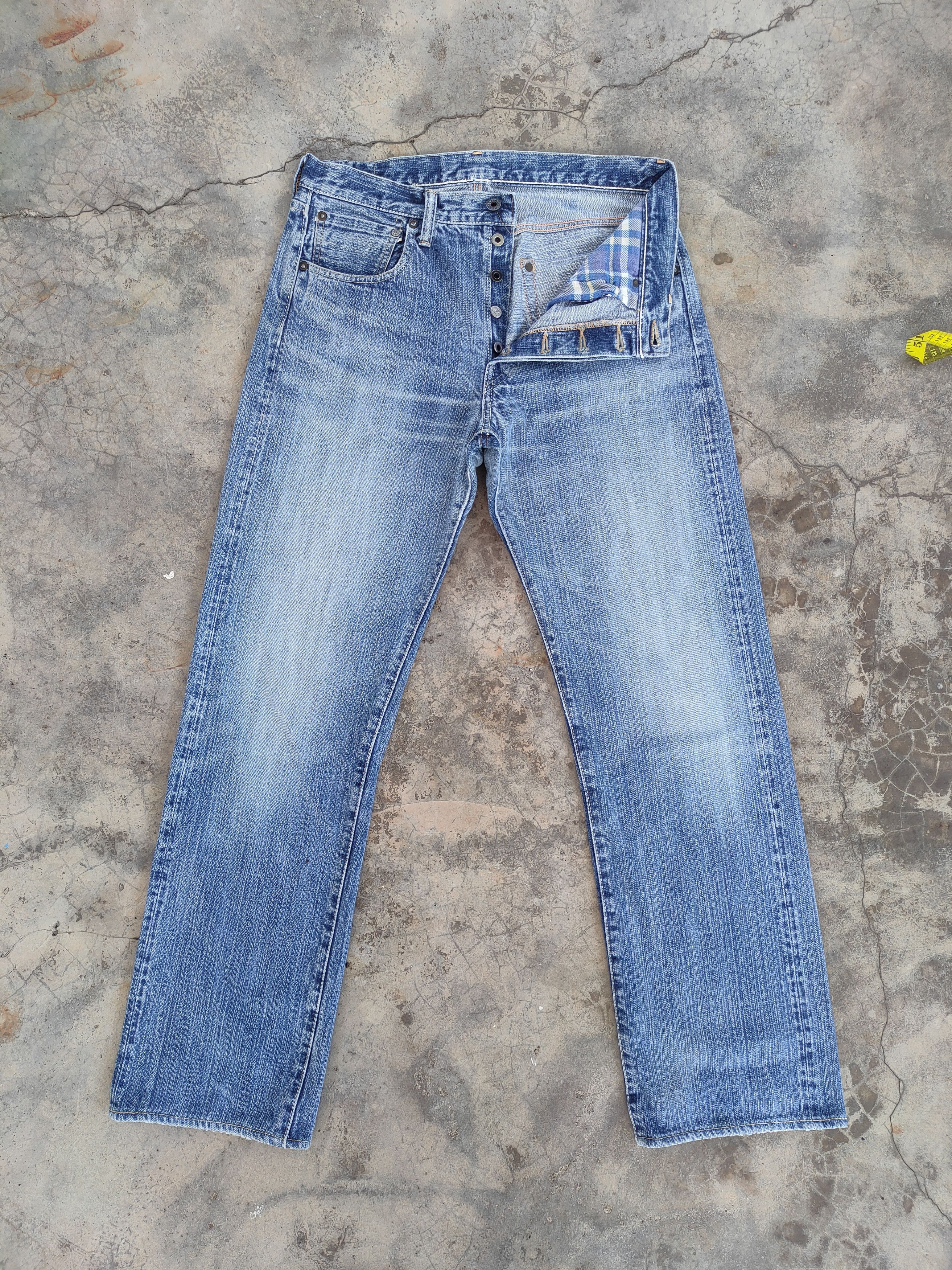 Japanese Brand VINTAGE STORMYBLUE SALVEDGE BUTTON FLY FADED JEANS DENIM Size US 32 / EU 48 - 1 Thumbnail