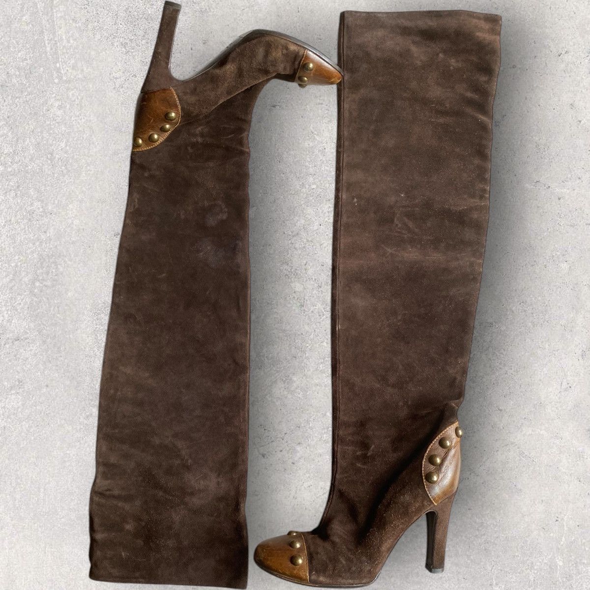 Vintage Chloe Studded Suede Knees Boots