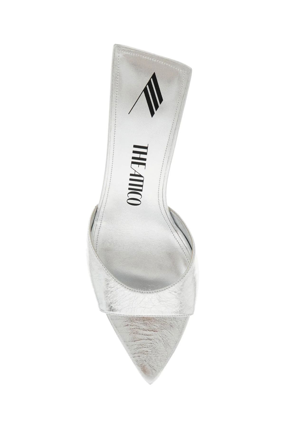 The Attico o1s22i1n1024 Leather Bes Mules in Silver Size US 7 / IT 37 - 2 Thumbnail