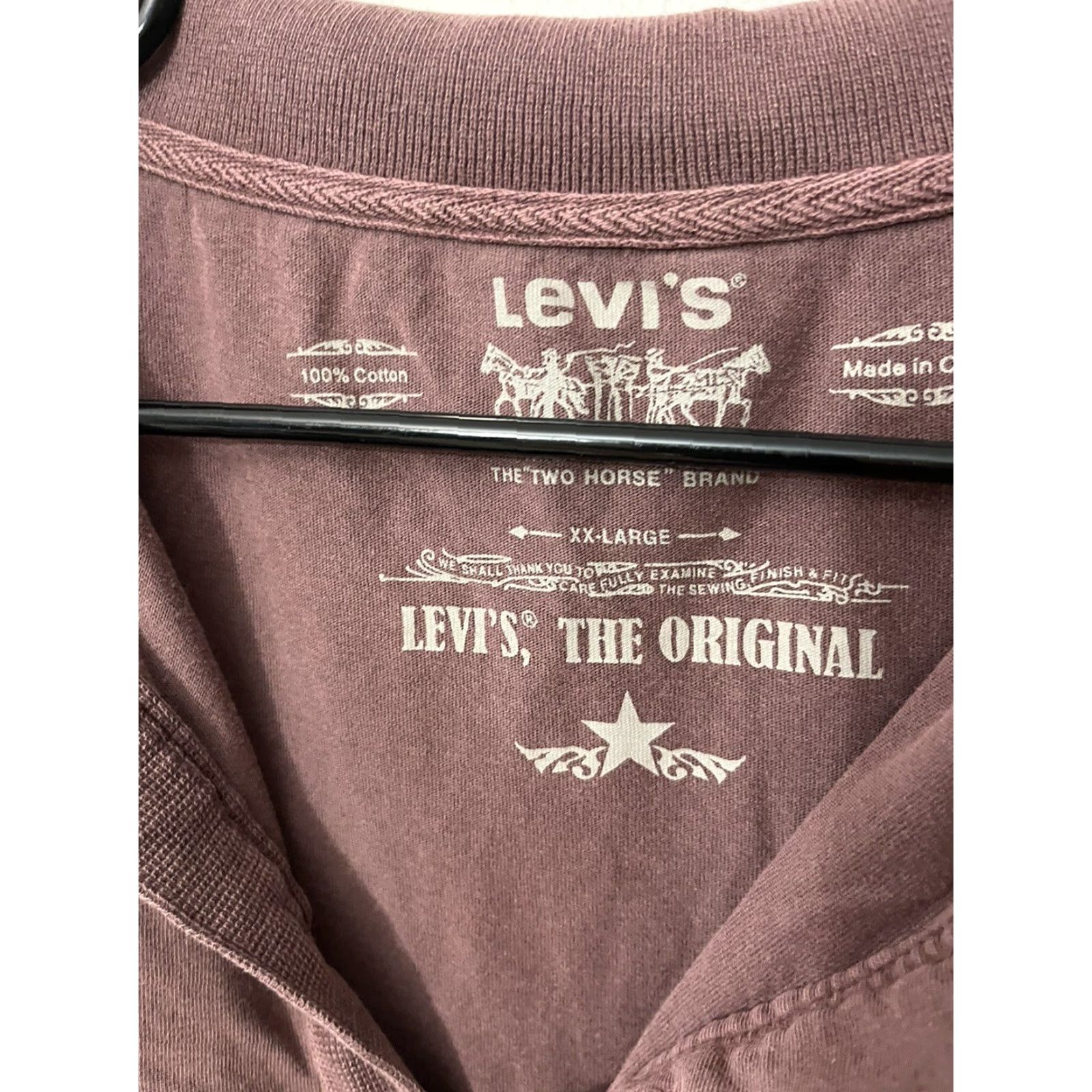 Levi's LEVI’S polo short sleeve shirt 2XL Men Red Solid Cotton Polo Shirt Short Sleeve Mens 2XL Levi’s Color Red Size US XXL / EU 58 / 5 - 2 Thumbnail