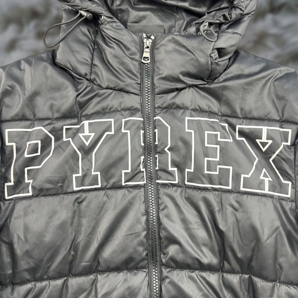 Vintage PYREX Pyrex Vision Virgil Abloh Puffer Jacket Mens XS Black Hooded Full Zip Jacket Size US XS / EU 42 / 0 - 1 Thumbnail