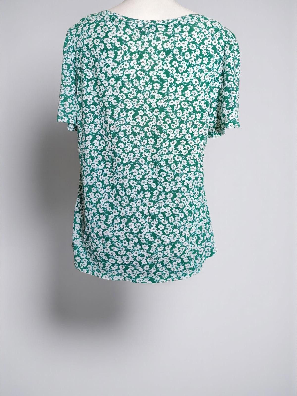 Lucky Brand Lucky Brand Large Sleeve Blouse in Green Floral Print Size L / US 10 / IT 46 - 5 Thumbnail