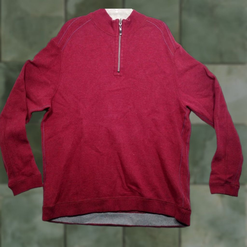Tommy Bahama Tommy Bahama Sweater Men's XL Red 100% Cotton Pullover Knit Outdoor Preppy Mens Size US XL / EU 56 / 4 - 1 Thumbnail