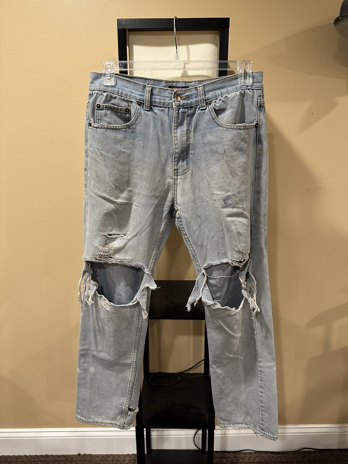 Vintage Vintage Cross & Winsor Blue Blowout Distressed Denim Size US 32 / EU 48 - 13 Thumbnail