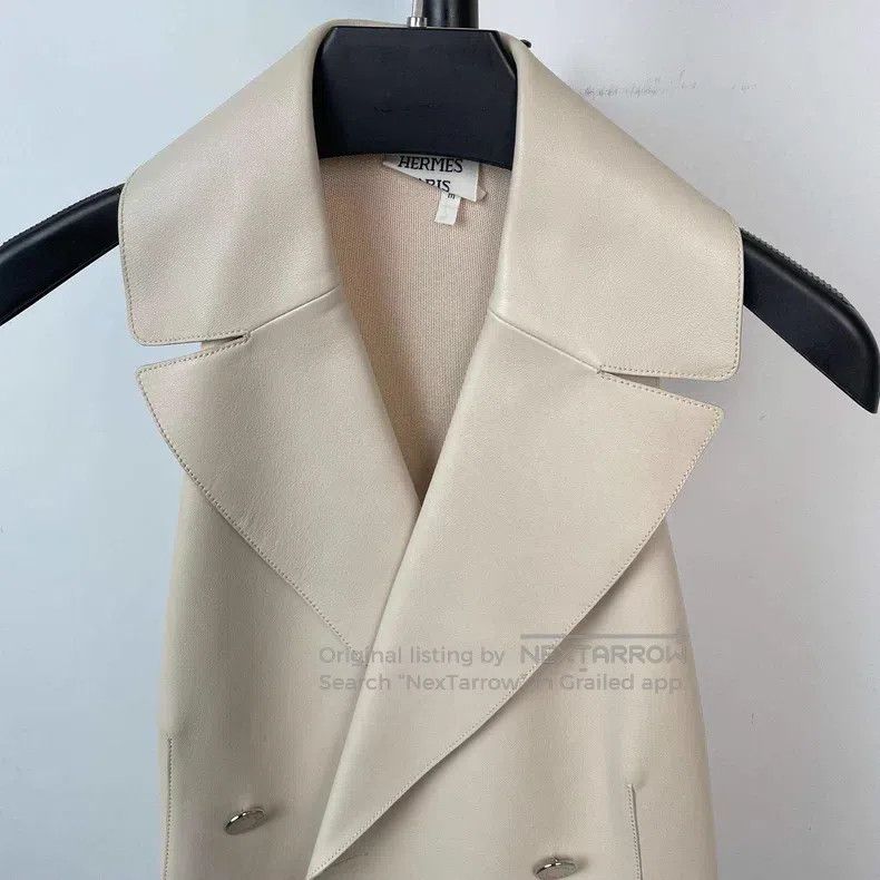 Hermes Hermes Full Leather Vest White Size XXS / US 00 / IT 34 - 3 Thumbnail
