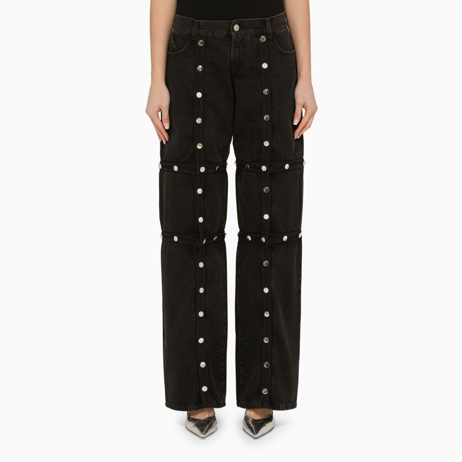 o1d2blof1024 Baggy Jeans With Studs in Black