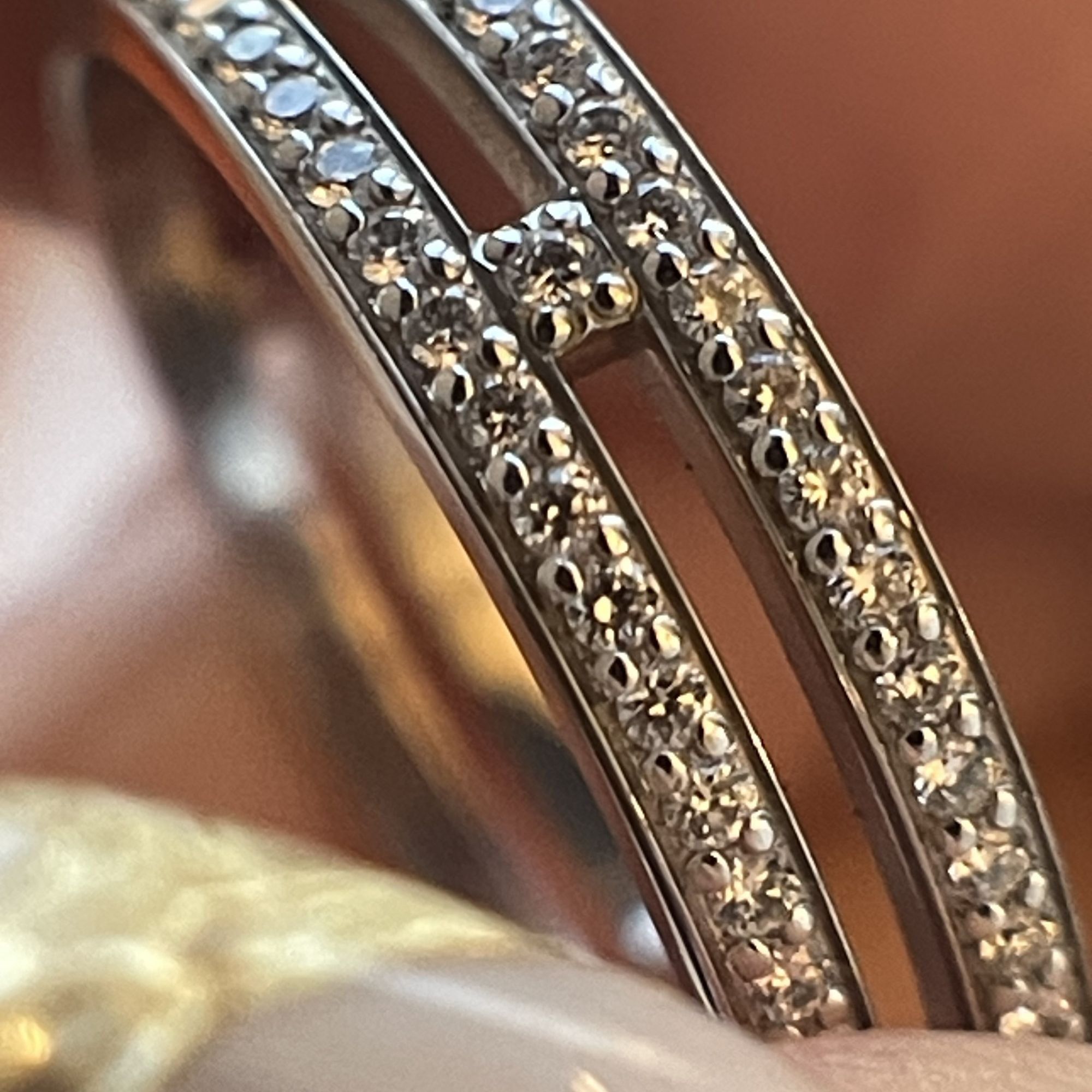 Hermes Hermès White Gold Double Band Ring With Diamond Accents Size Size ONE SIZE - 12 Thumbnail
