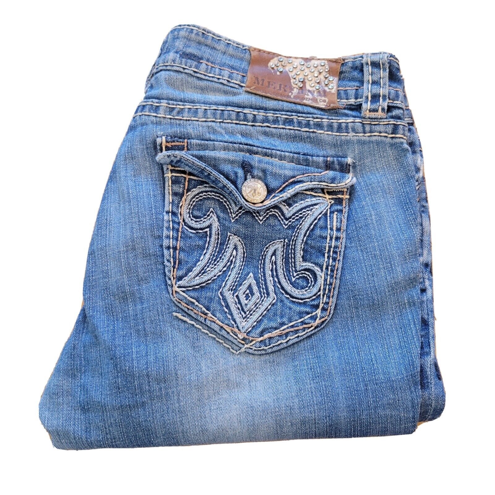 MEK Mek Denin Buckle Jeans Womens Size 30 x 32 Basti Bootcut Size 30" / US 8 / IT 44 - 10 Thumbnail