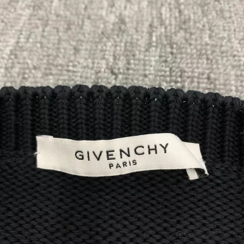 Givenchy Givenchy Black Destroyed Big Logo Knitwear Sweater Size US XL / EU 56 / 4 - 5 Thumbnail