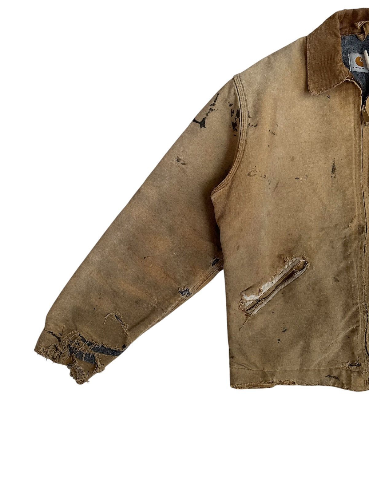 Carhartt True Vintage 90s Thrashed Carhartt Brown Detroit Jacket Size US XL / EU 56 / 4 - 3 Thumbnail