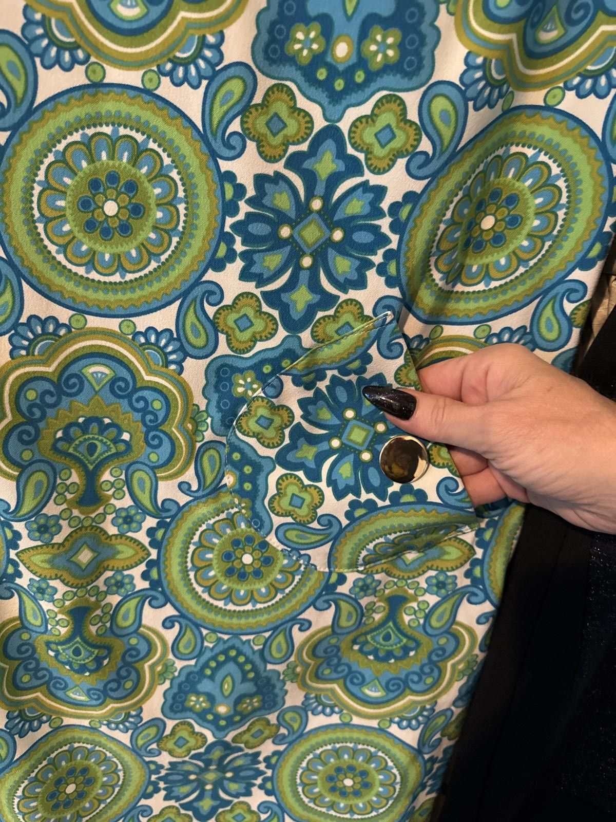 Designer London Times Stylish Blue Green Pattern Dress Size XL / US 12-14 / IT 48-50 - 7 Thumbnail