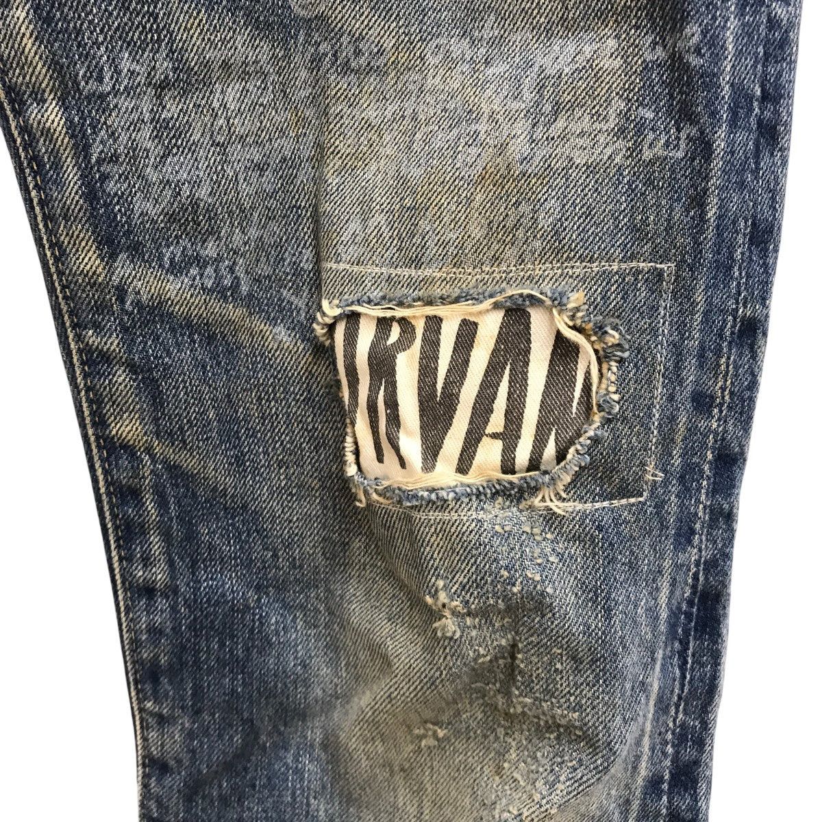 Hysteric Glamour Archive Nirvana Patchwork Studded Denim Pants Size US 28 / EU 44 - 7 Thumbnail