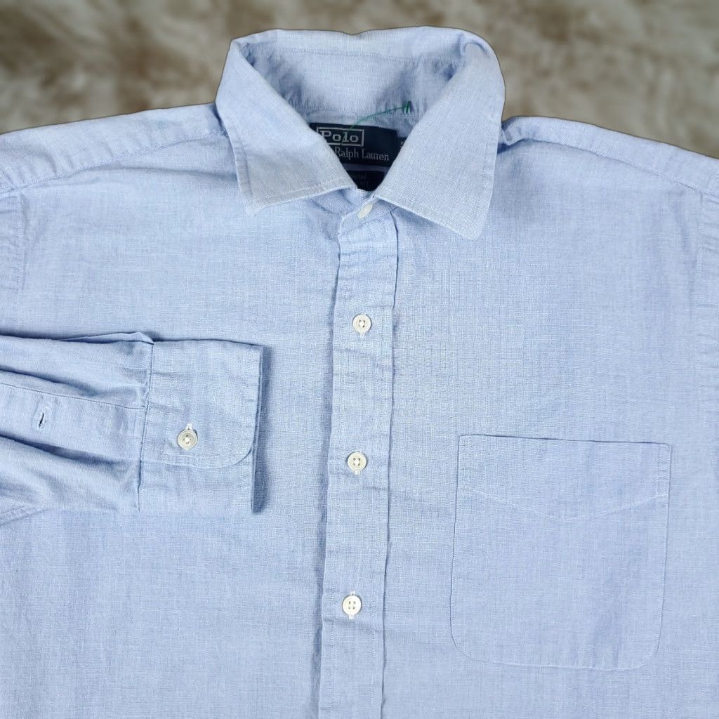 Ralph Lauren Ralph Lauren Shirt Mens Size 17 Blue Dress Pony Button Up Long Sleeve Size 46R - 1 Thumbnail