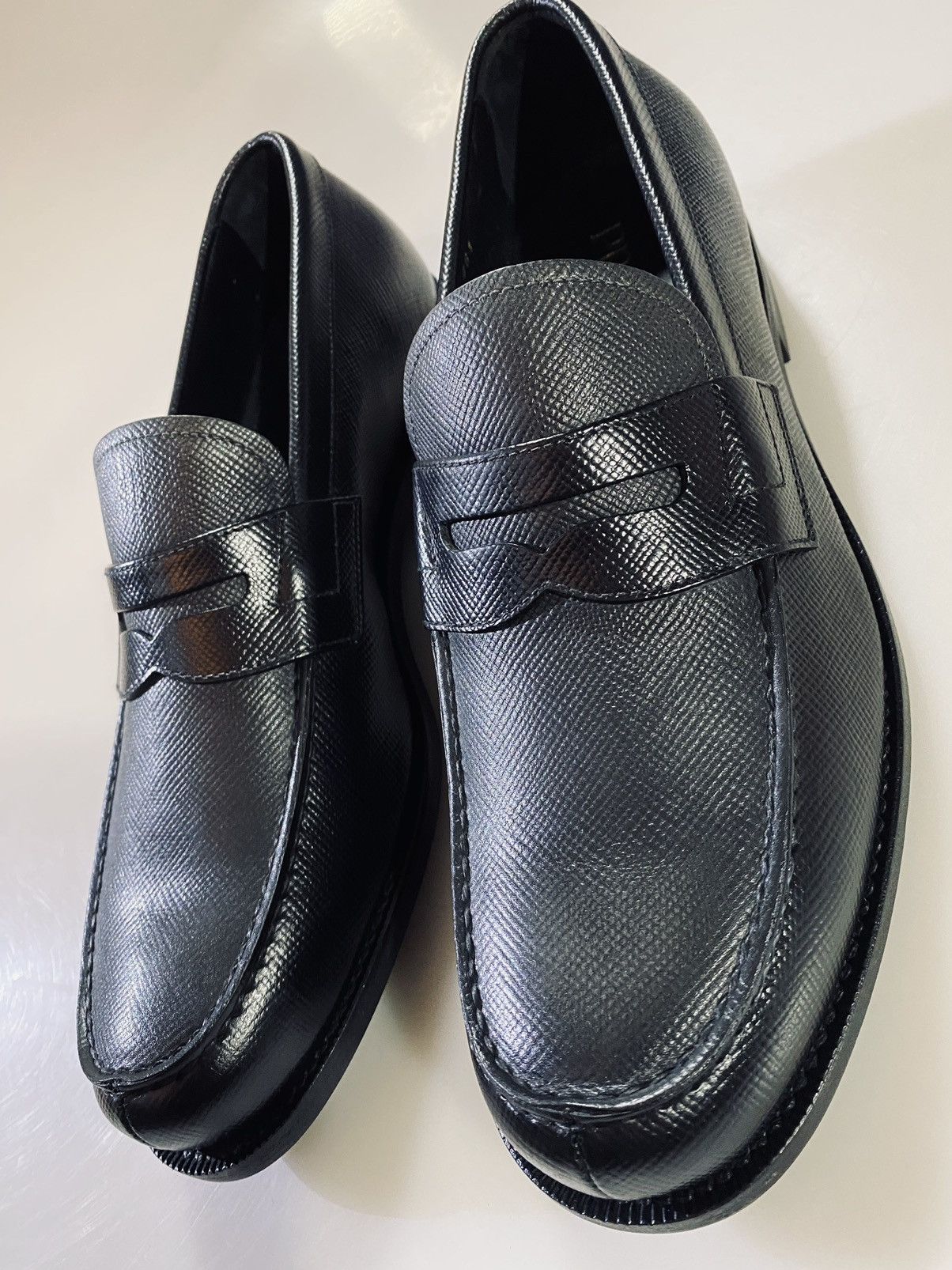 Prada NIB Prada 🇮🇹 saffiano leather Nero/Grey contra loafer 8.5 NW Size US 8.5 / EU 41-42 - 3 Thumbnail