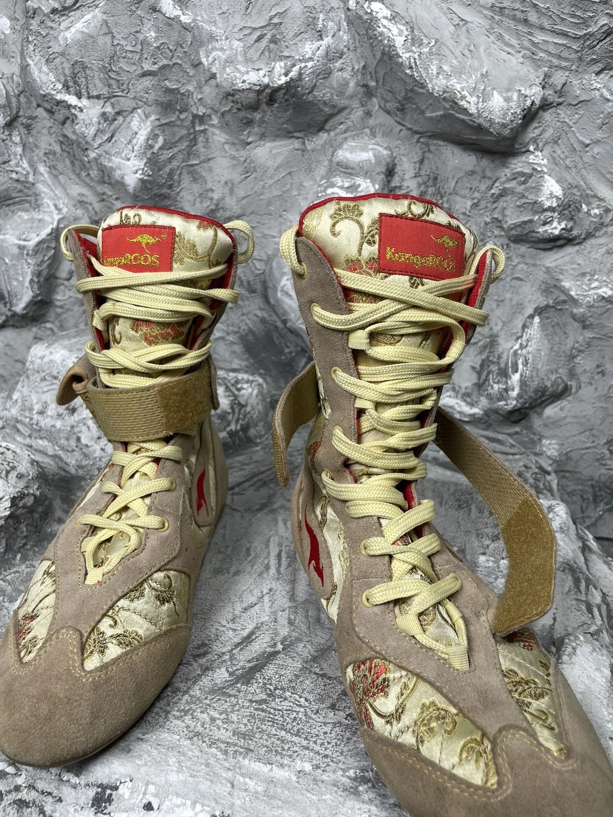 Japanese Brand × Vintage 2000s Y2K Punk Pocket Rare High Shoes Chinese Satin Pattern Size US 8 / IT 38 - 12 Thumbnail