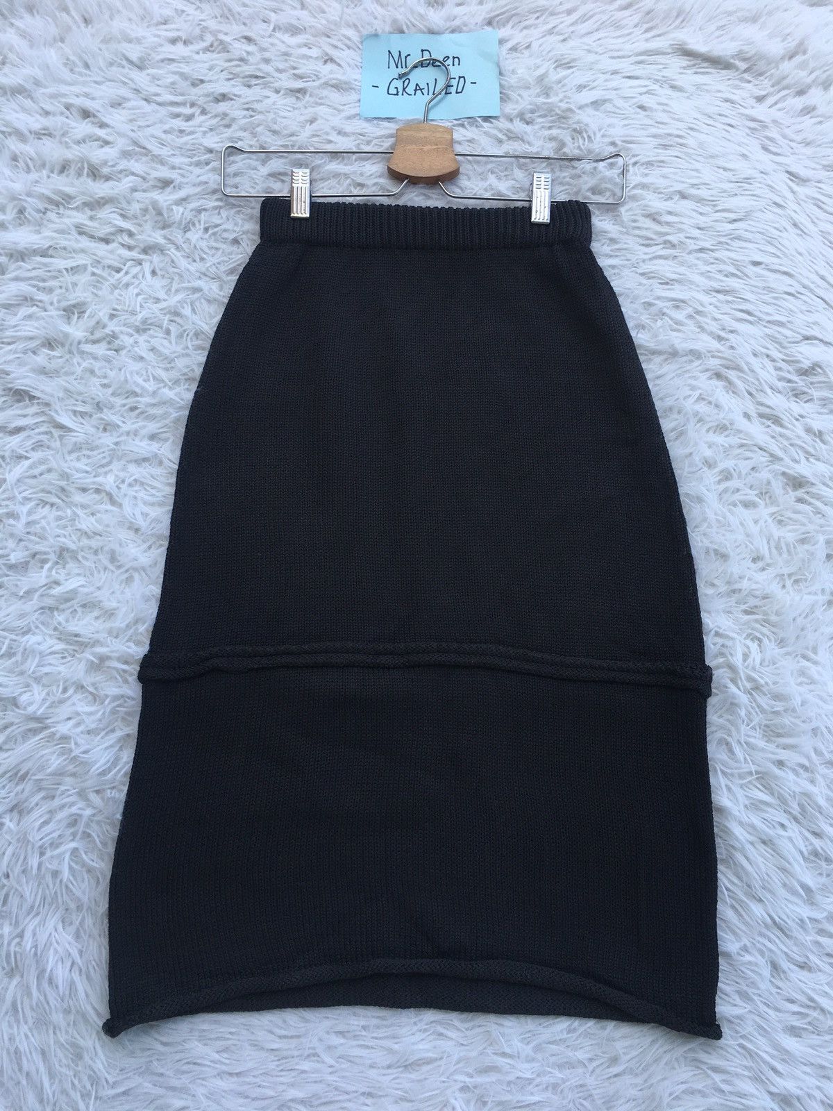 image of Vintage Yohji Yamamoto Midi Skirt in Black, Women's (Size 23)