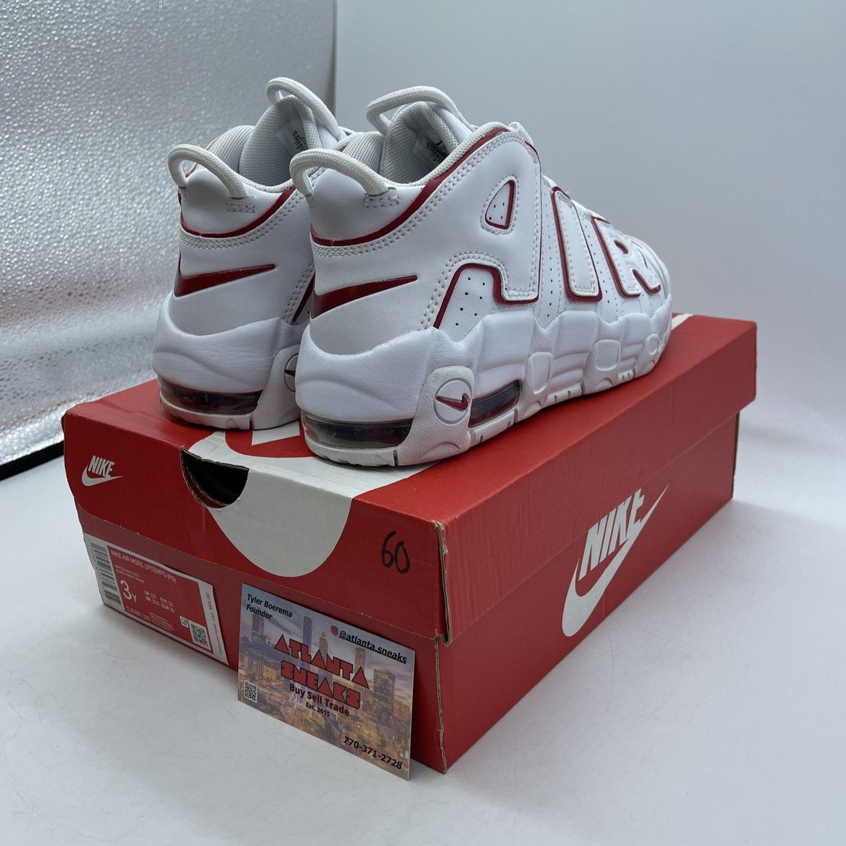 Nike Air more uptempo white varsity red Size US 4 / IT 34 - 5 Thumbnail