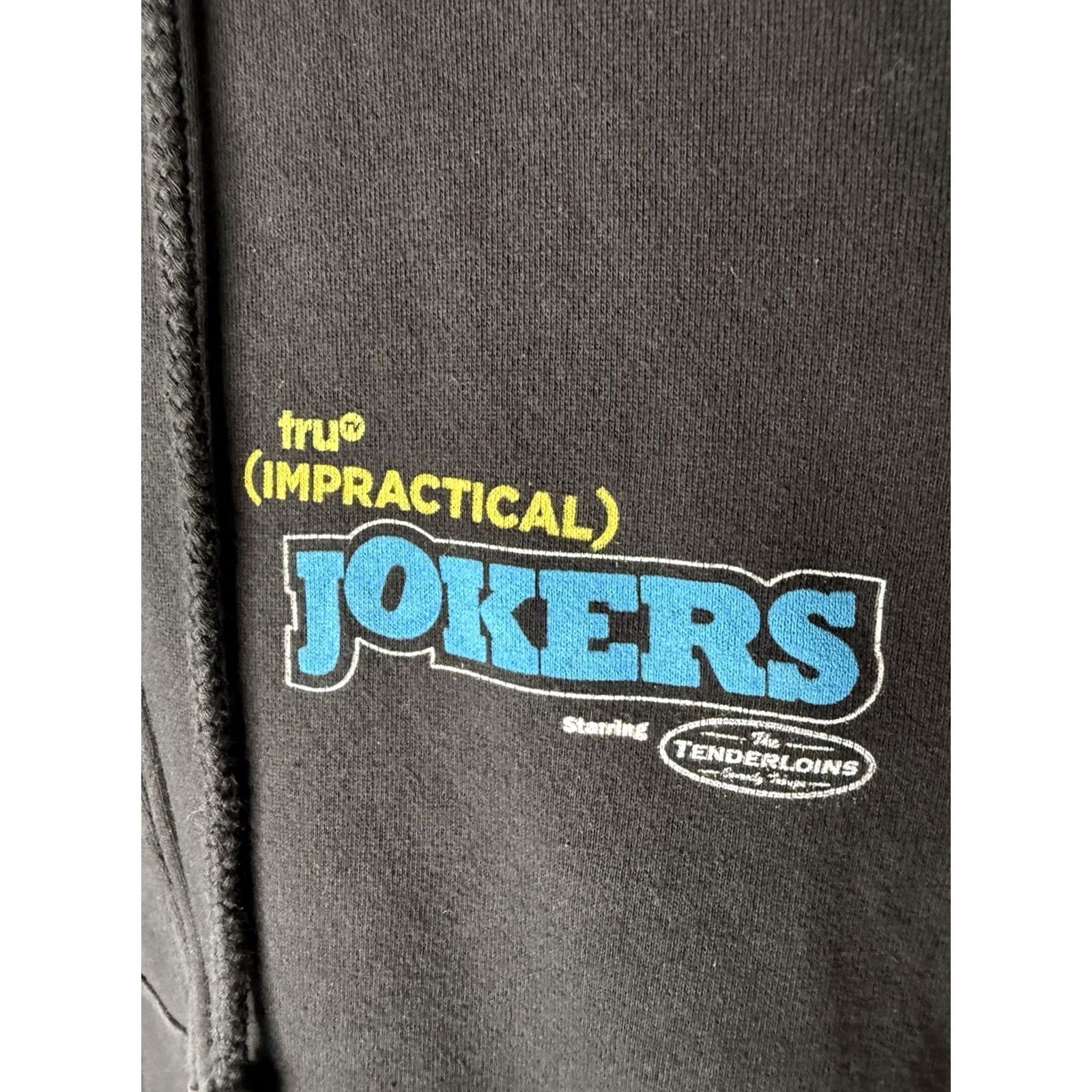 Vintage Impractical Jokers Black Caricature Logo Full Zip Hoodie Sweatshirt M Black Cotton Logo Zipper Mens Hooded Sweatshirt Size US M / EU 48-50 / 2 - 3 Thumbnail
