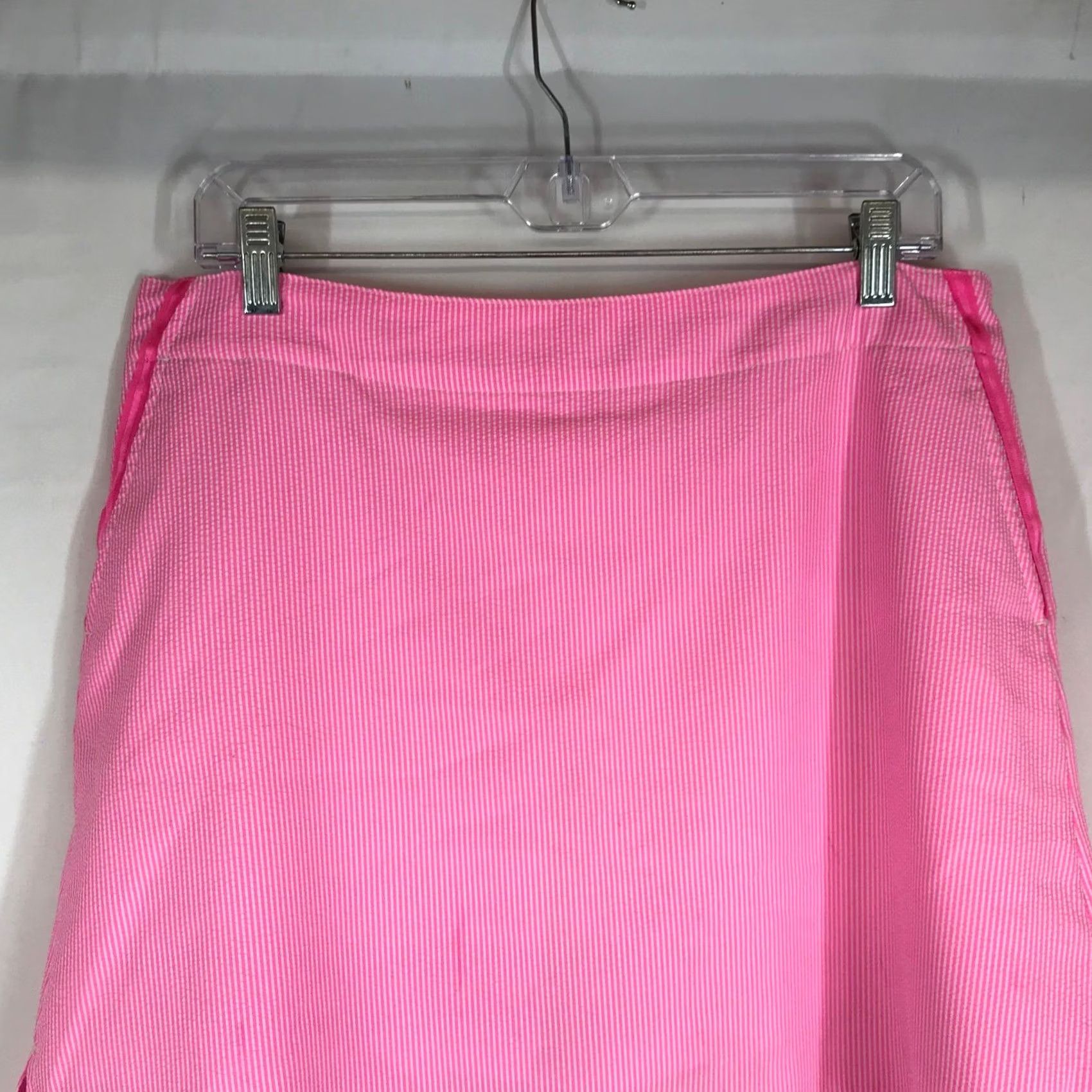 Pinko Lady Hagen Pink White Seersucker Striped Golf Skort Womens Size 12 Activewear Size ONE SIZE - 2 Thumbnail