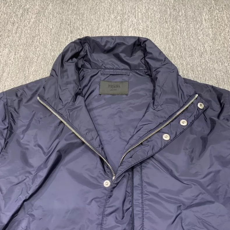 Prada Prada Dark blue triangle logo nylon cotton jacket 2501-Next Size US L / EU 52-54 / 3 - 4 Thumbnail
