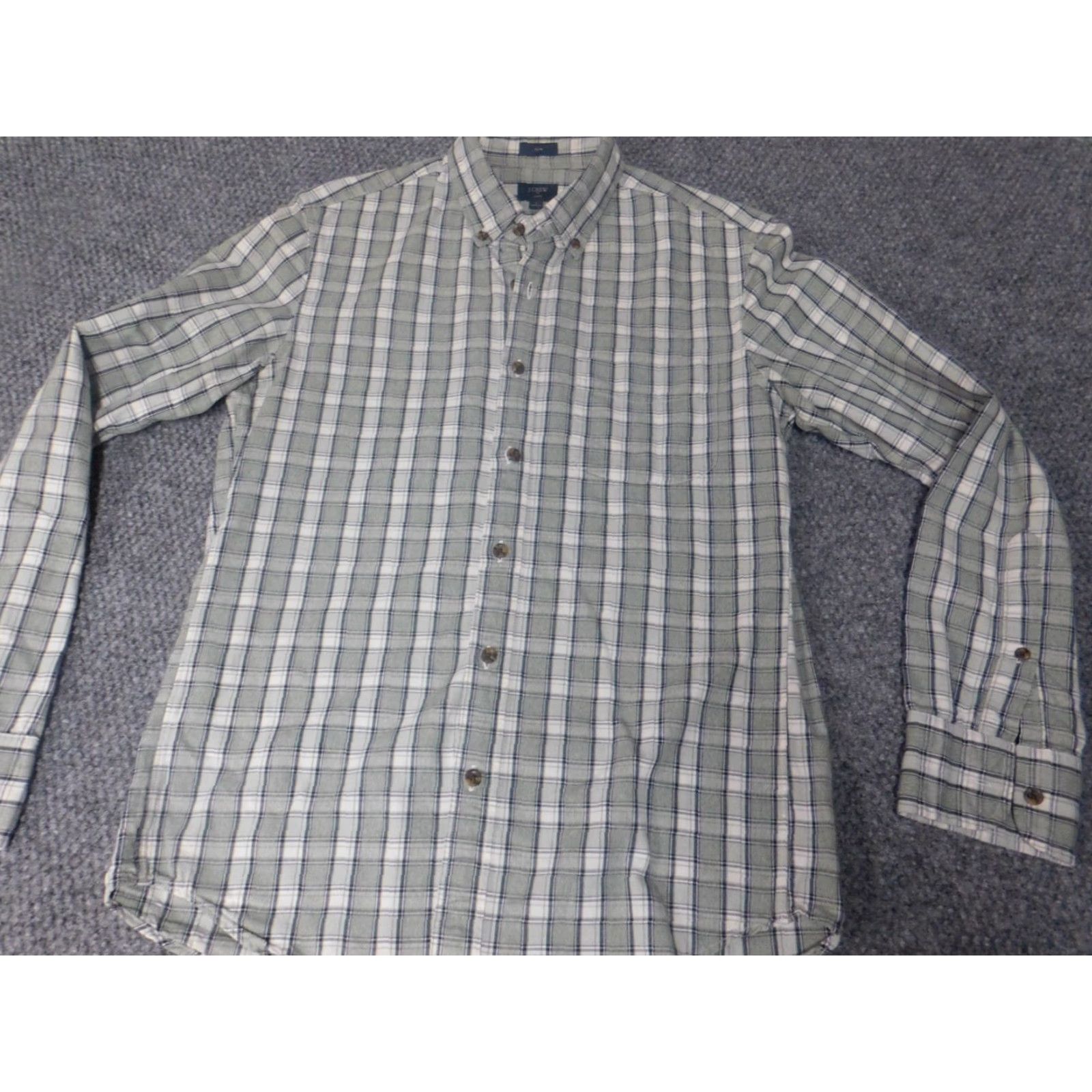 J.Crew J.CREW Shirt Slim Green Plaid Button-Down Mens Small Slim Button Up Regular Collar Size US S / EU 44-46 / 1 - 2 Thumbnail