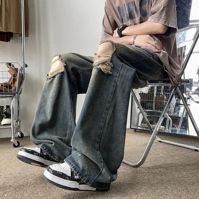 Japanese Brand Retro loose wide leg straight leg jeans Size US 30 / EU 46 - 5 Thumbnail