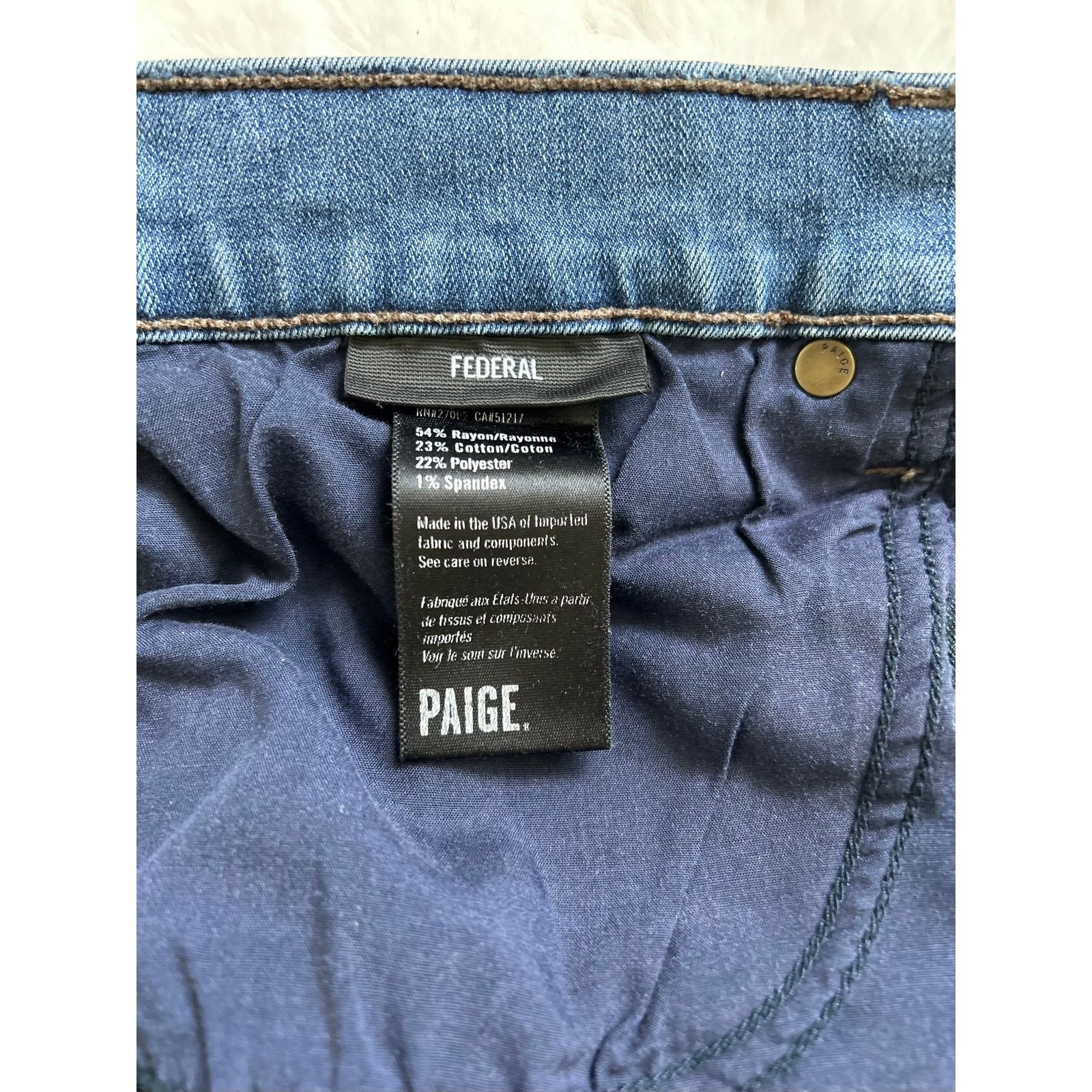 Paige PAIGE Men's Federal Denim Straight jeans size 34 Size US 34 / EU 50 - 7 Thumbnail