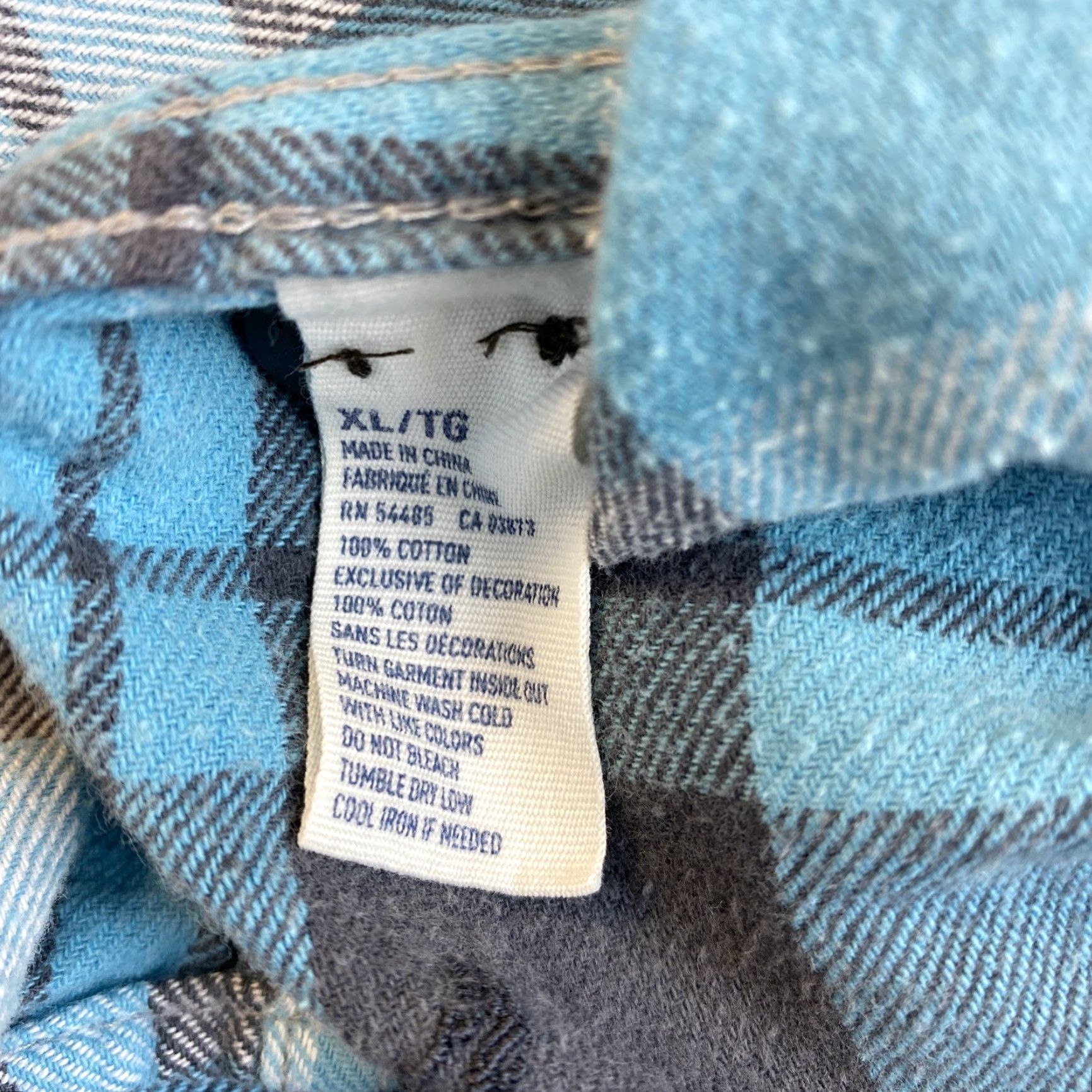 American Eagle Outfitters AMERICAN EAGLE Blue Plaid Long Slim Fit CAUSAL DRESS SHIRT sz XL / 49-17 Size 46R - 6 Thumbnail
