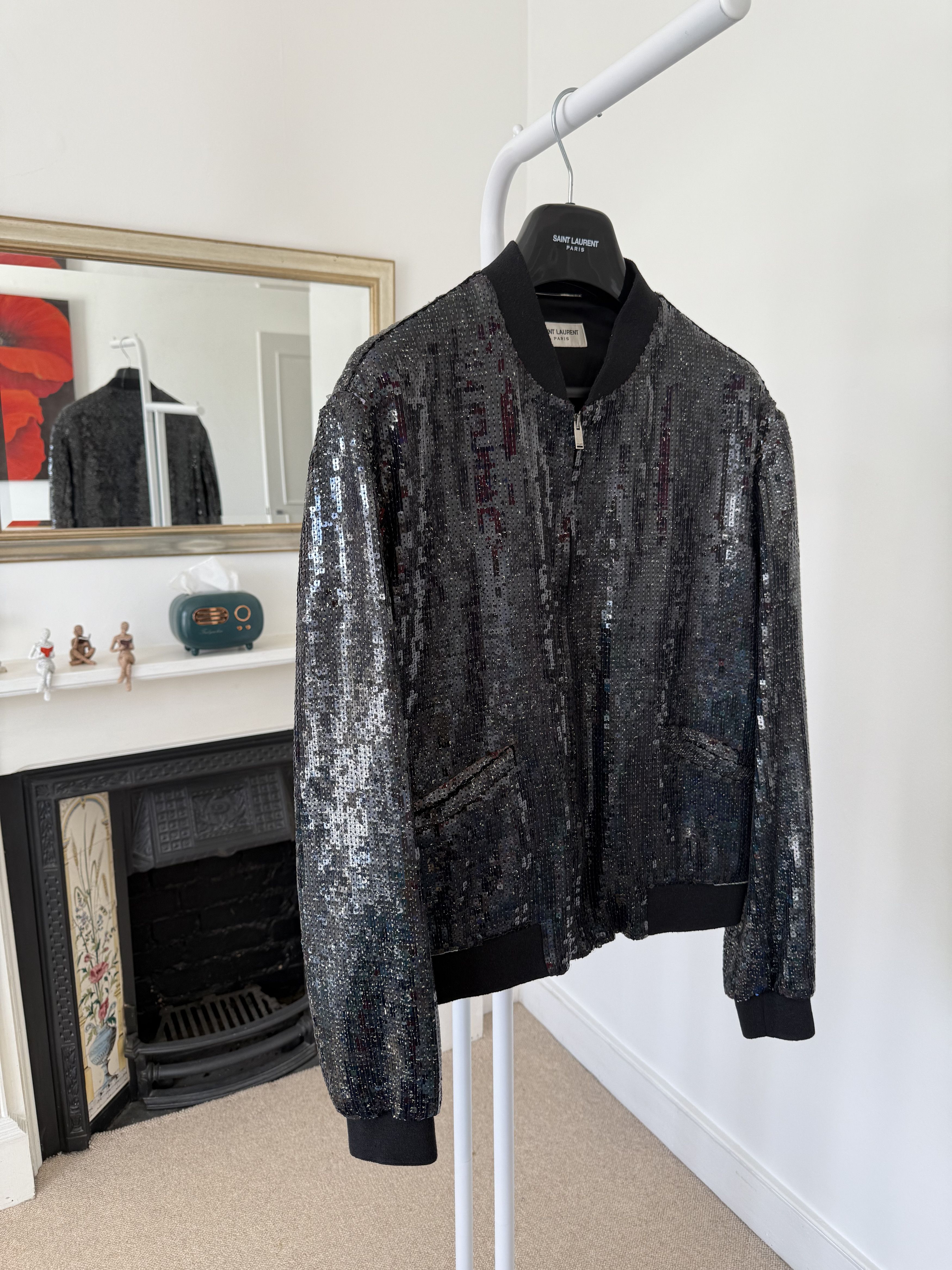 Saint Laurent Paris Saint Laurent Sequin Teddy Bomber Jacket Size US L / EU 52-54 / 3 - 3 Thumbnail