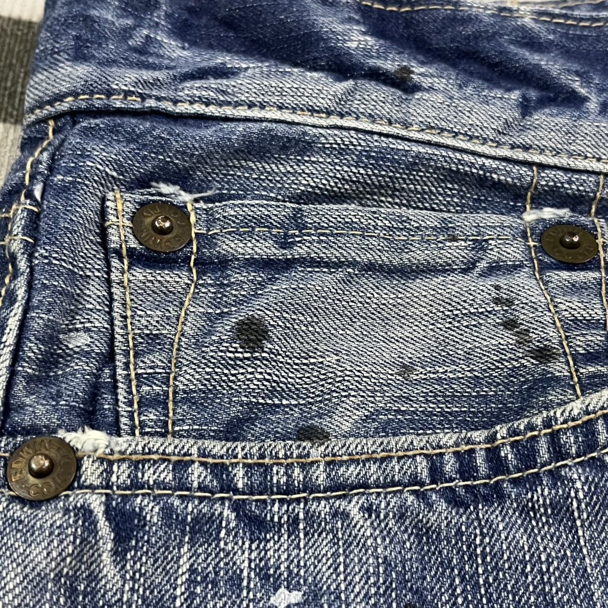 Edwin × Japanese Brand EDWIN 503 BLUE TRIP DISTRESSED PAINTED JEANS Size US 37 - 18 Thumbnail