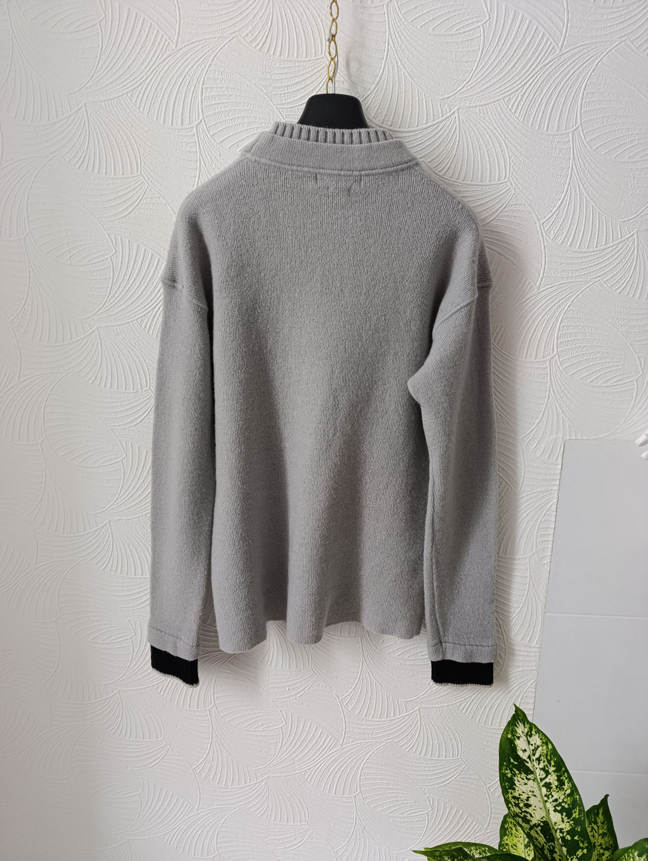 Stone Island STONE ISLAND PATCH BLACK-CUFF HIGH-NECK VINTAGE SWEATER Size US XL / EU 56 / 4 - 17 Thumbnail