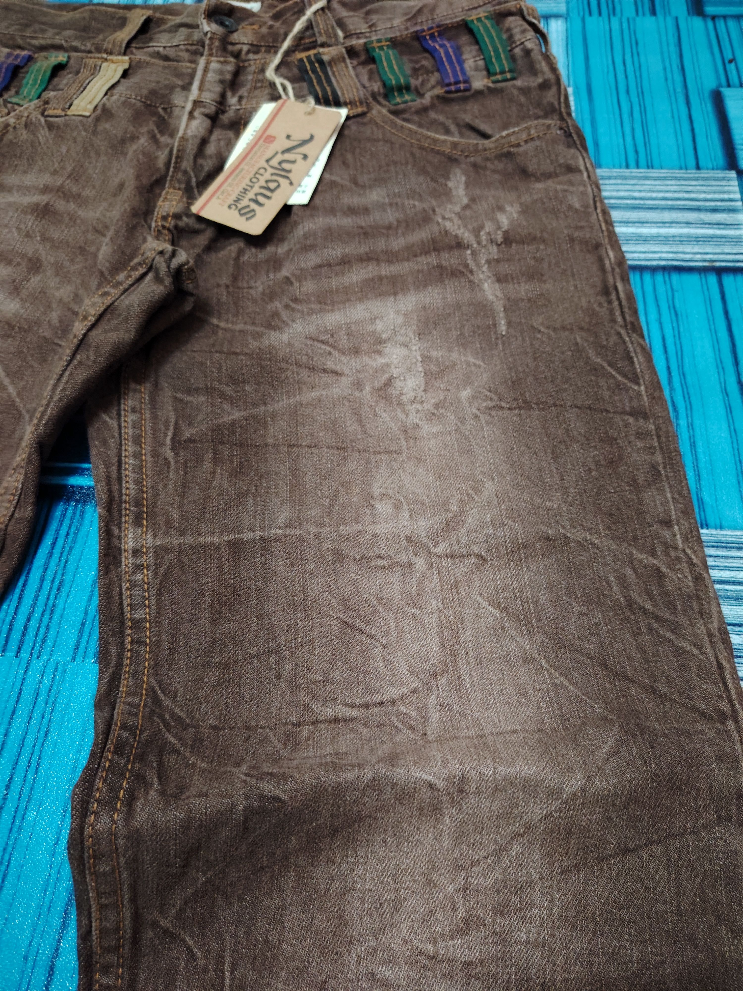 Who Decides War Rare Japanese Brown Nylaus Double waist Flared Jeans Size US 32 / EU 48 - 5 Thumbnail