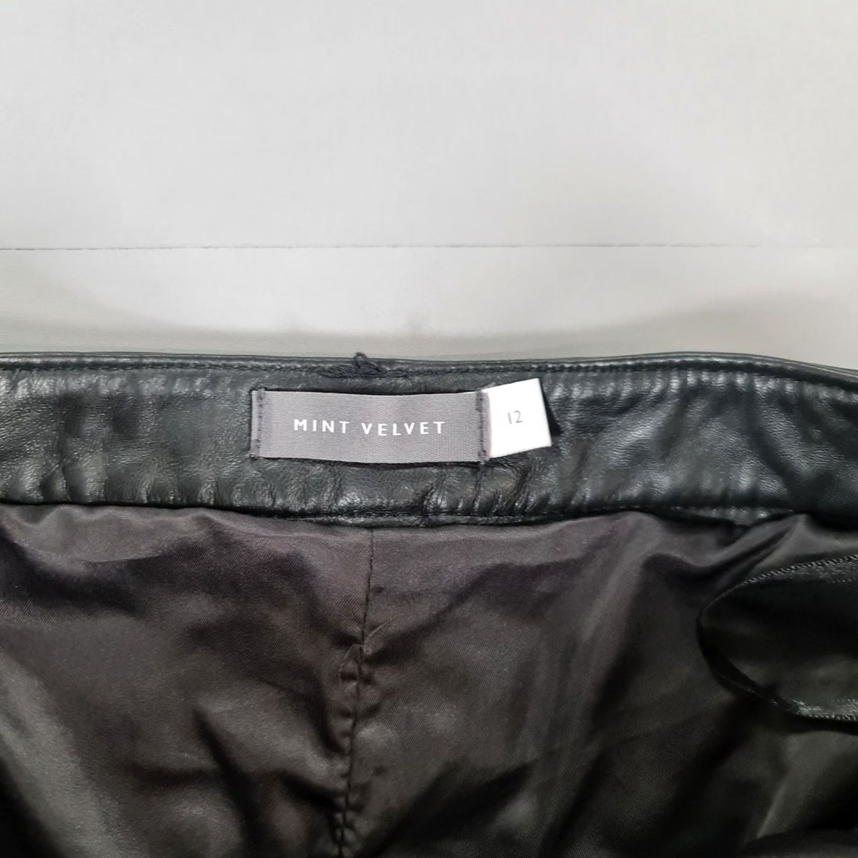 Vintage Mint Velvet Womens Leather Trousers Black 12 UK Straight Leg Pants Mens? (Note: final answer should be the optimized title only) Size 34" / US 12 / IT 48 - 3 Thumbnail