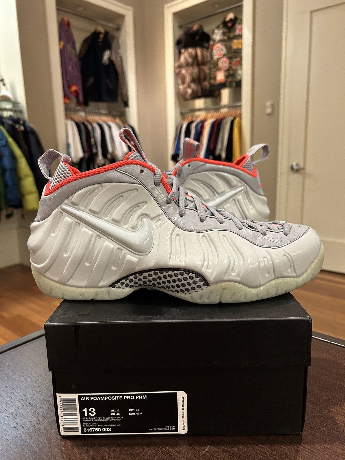 Nike Nike Air Foamposite Pro Pure Platinum Size US 13 / EU 46 - 2 Thumbnail
