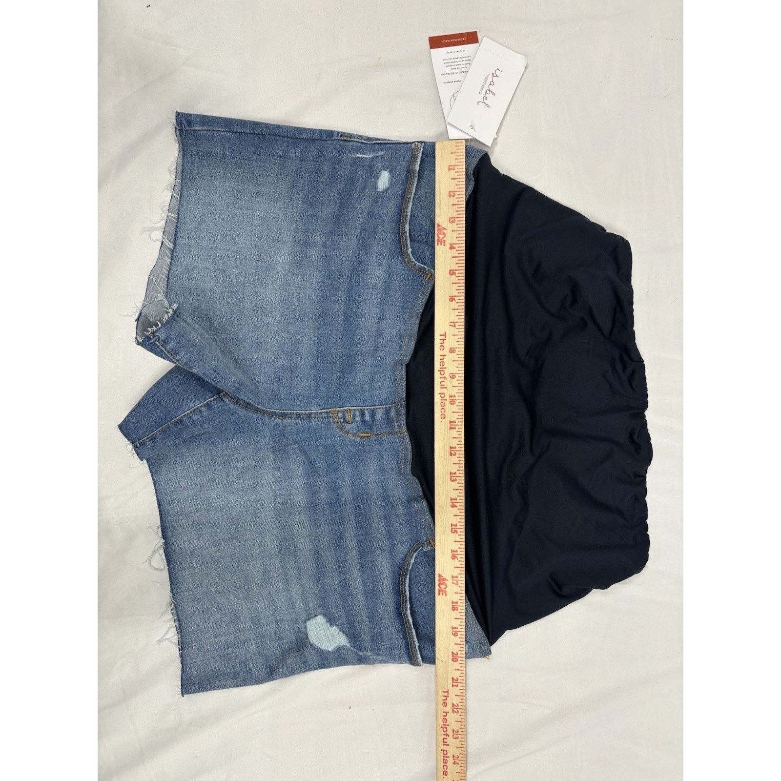 Target Basics Ingrid & Isabel Maternity 16 Panel Denim Jean Shorts Light Size 38" / US 16 / IT 52 - 6 Thumbnail