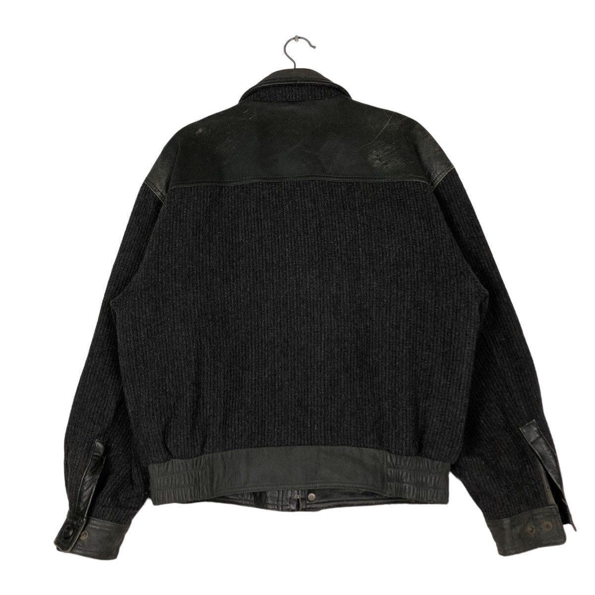 Japanese Brand 🔥Vintage Biker Leather Jacket Japan Made Knit Sleeve Rare Size US L / EU 52-54 / 3 - 8 Thumbnail