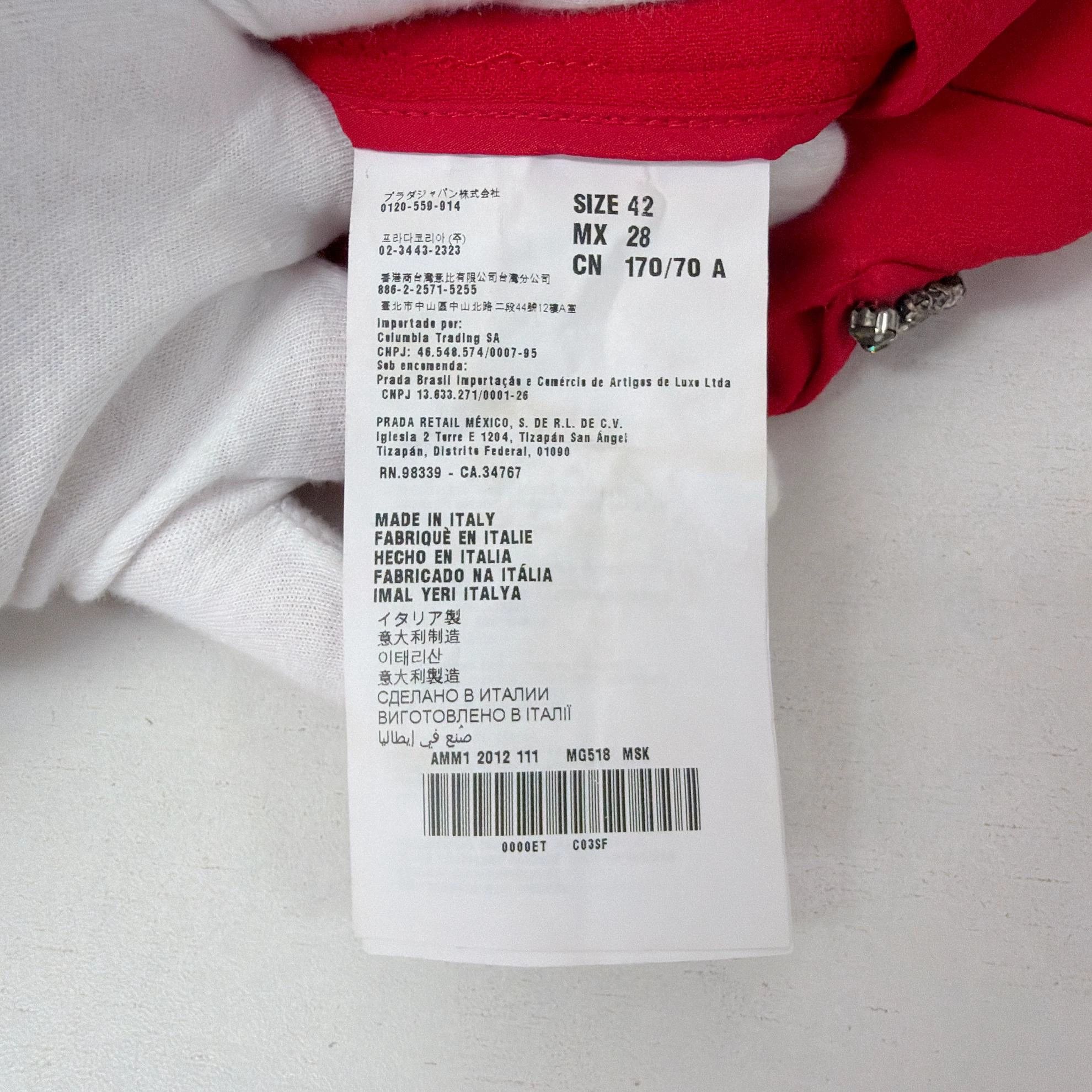 Miu Miu MIU MIU Women's Red Crystal Skirt 42 Size 28" / US 6 / IT 42 - 8 Thumbnail