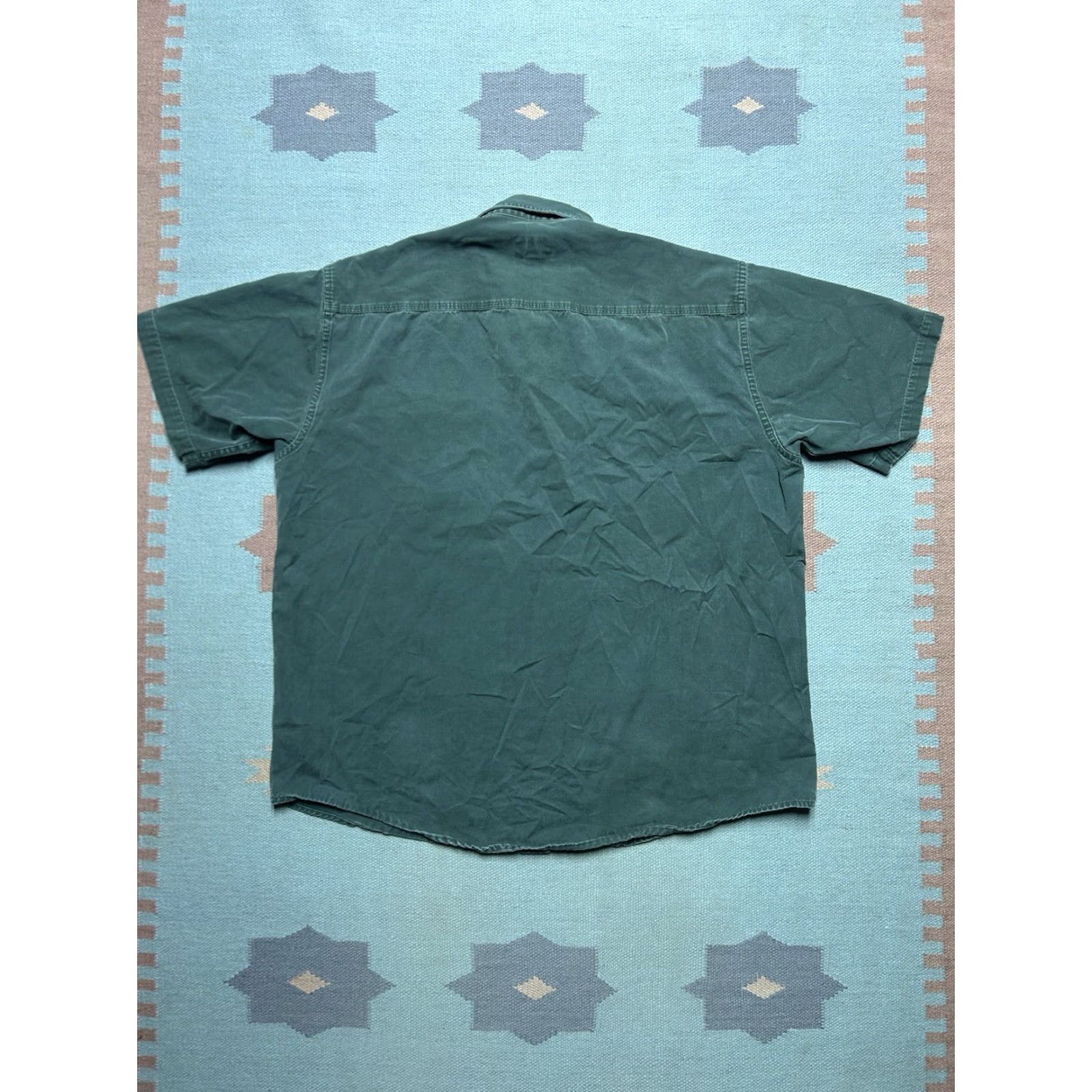 Vintage VINTAGE Cabela's Short Sleeve Button-Up Shirt Canvas Cotton Army Green XL Tall Mens Size US XL / EU 56 / 4 - 5 Thumbnail