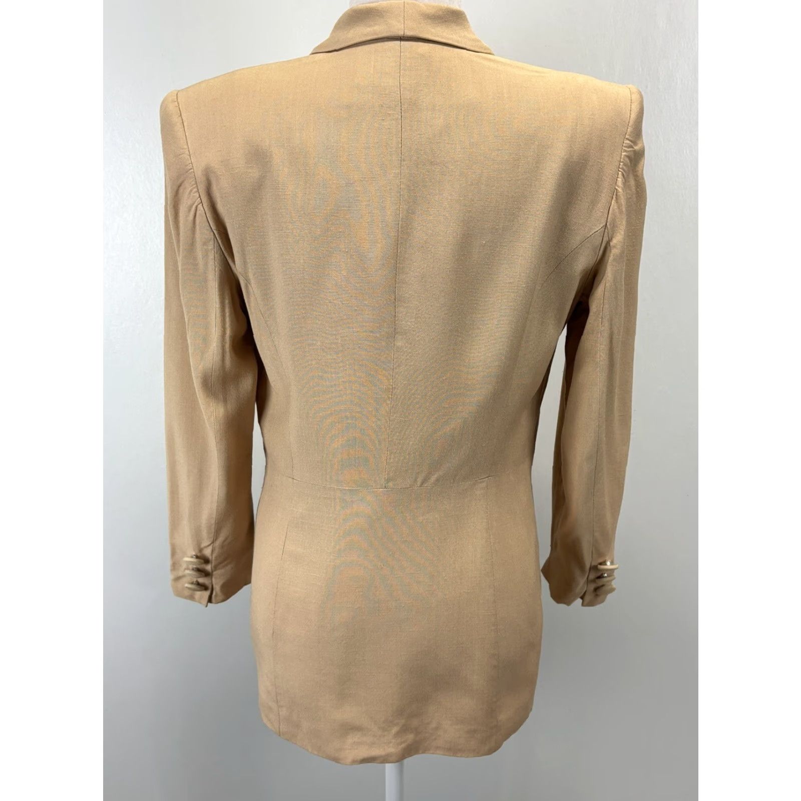 Jones New York VINTAGE Jones New York Blazer Jacket - Blazer, Women, Size 10, Beige Linen Blend, One-Button, Long Sleeve, USA Made, Academia Style Size L / US 10 / IT 46 - 3 Thumbnail