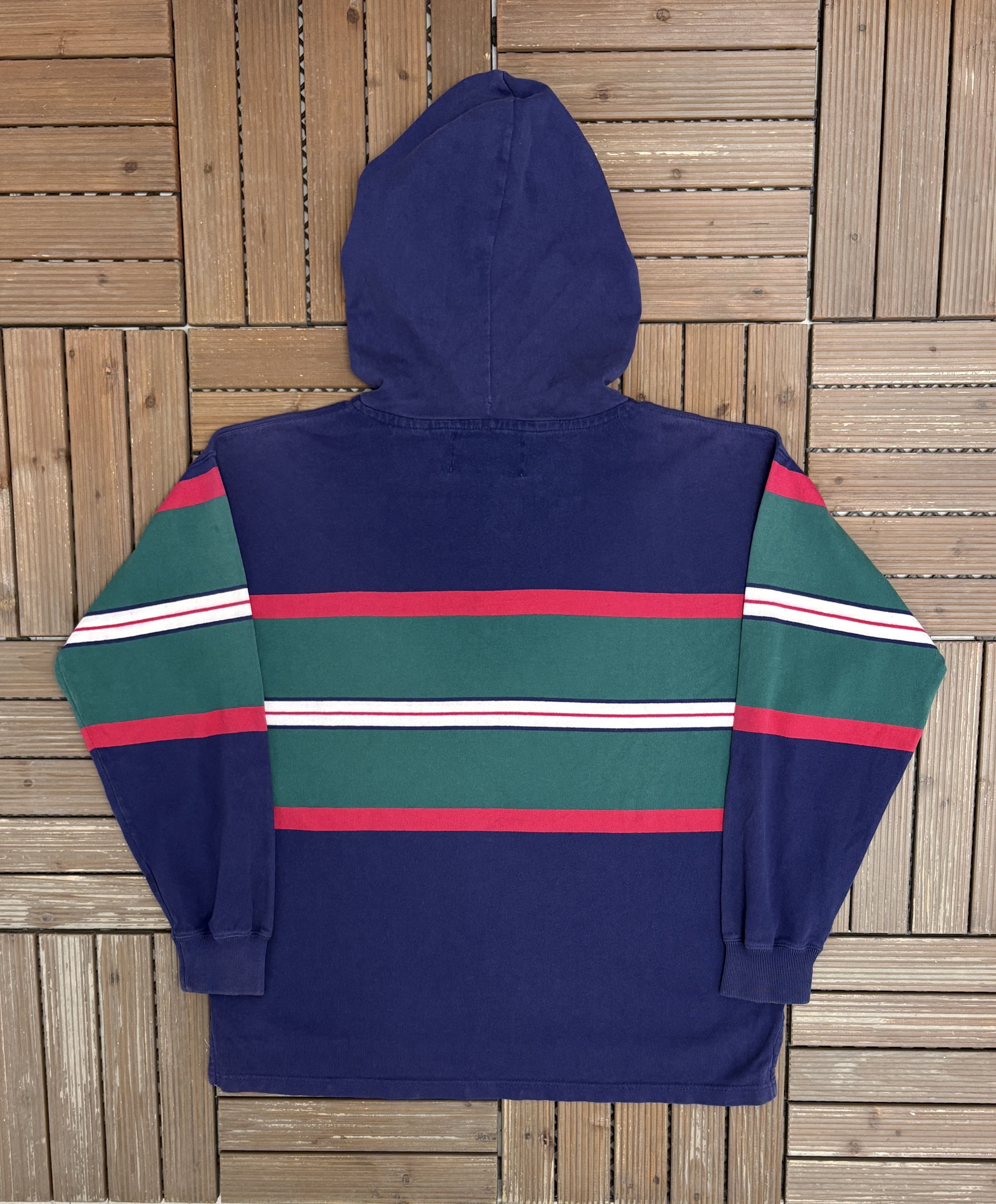Eddie Bauer Eddie Bauer Striped Vintage Blue Hoodie Sweater Size US M / EU 48-50 / 2 - 4 Thumbnail