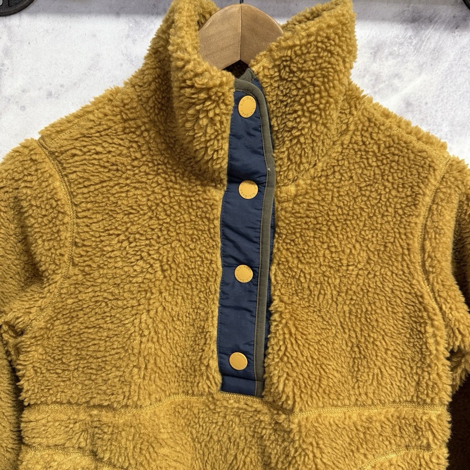 L.L. Bean LL Bean Women's Bean's Sherpa Fleece Jacket Antique Gold Size XXS / US 00 / IT 34 - 3 Thumbnail