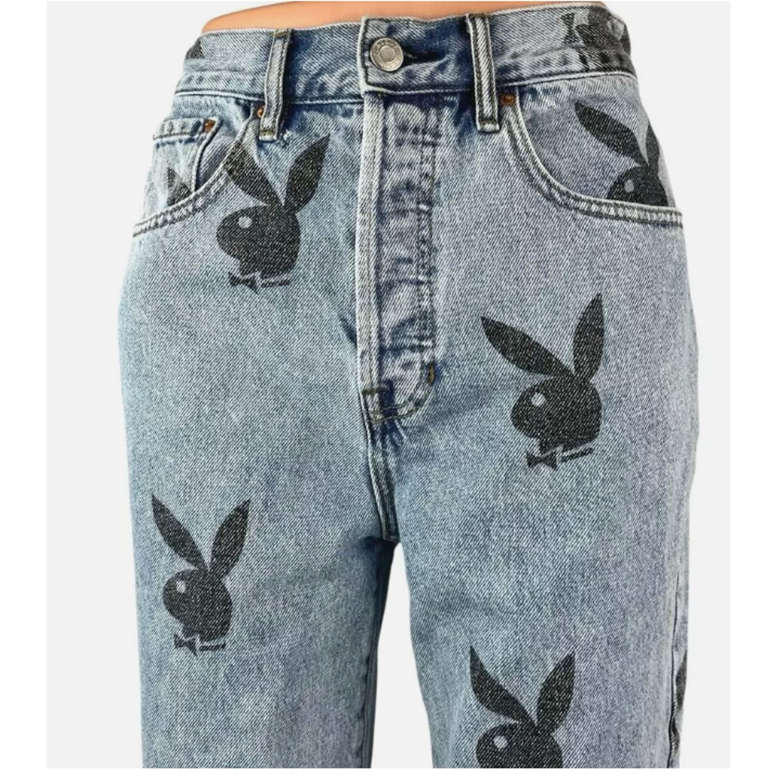 Pacsun PLAYBOY BY PACSUN HIGH RISE STRAIGHT BOYFRIEND JEANS SZ 26 Size 26" / US 2 / IT 38 - 2 Thumbnail