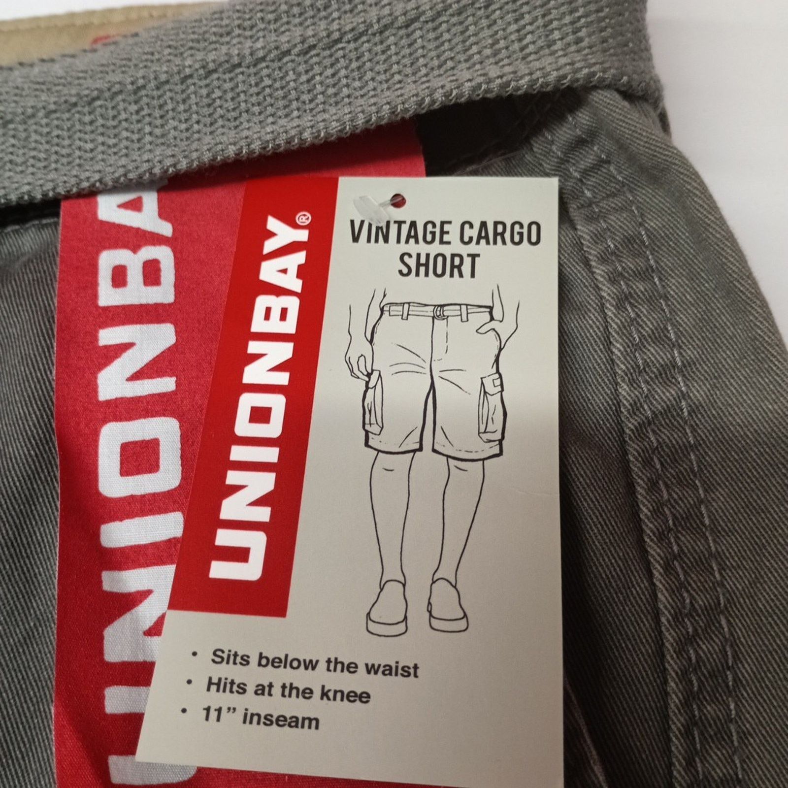 UNIONBAY Union Bay Cargo Shorts Men's Size 40 11” Ins Gray Goose Belt Size US 40 / EU 56 - 2 Thumbnail