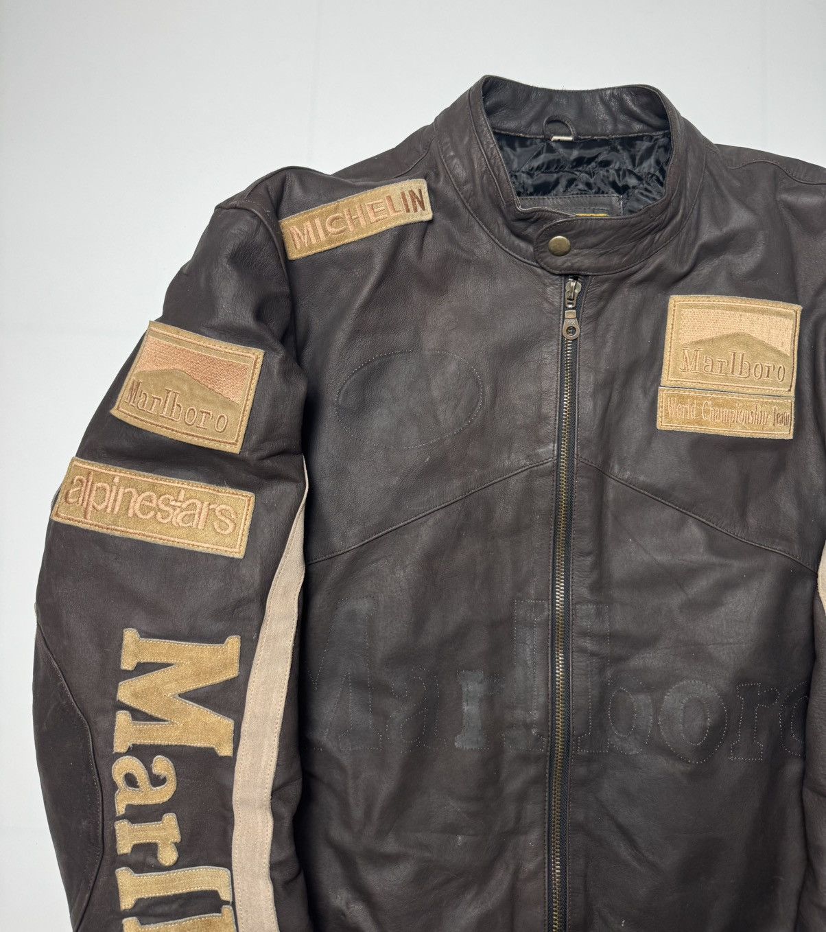 Vintage Vintage Marlboro Leather Racing Jacket Size US L / EU 52-54 / 3 - 5 Thumbnail