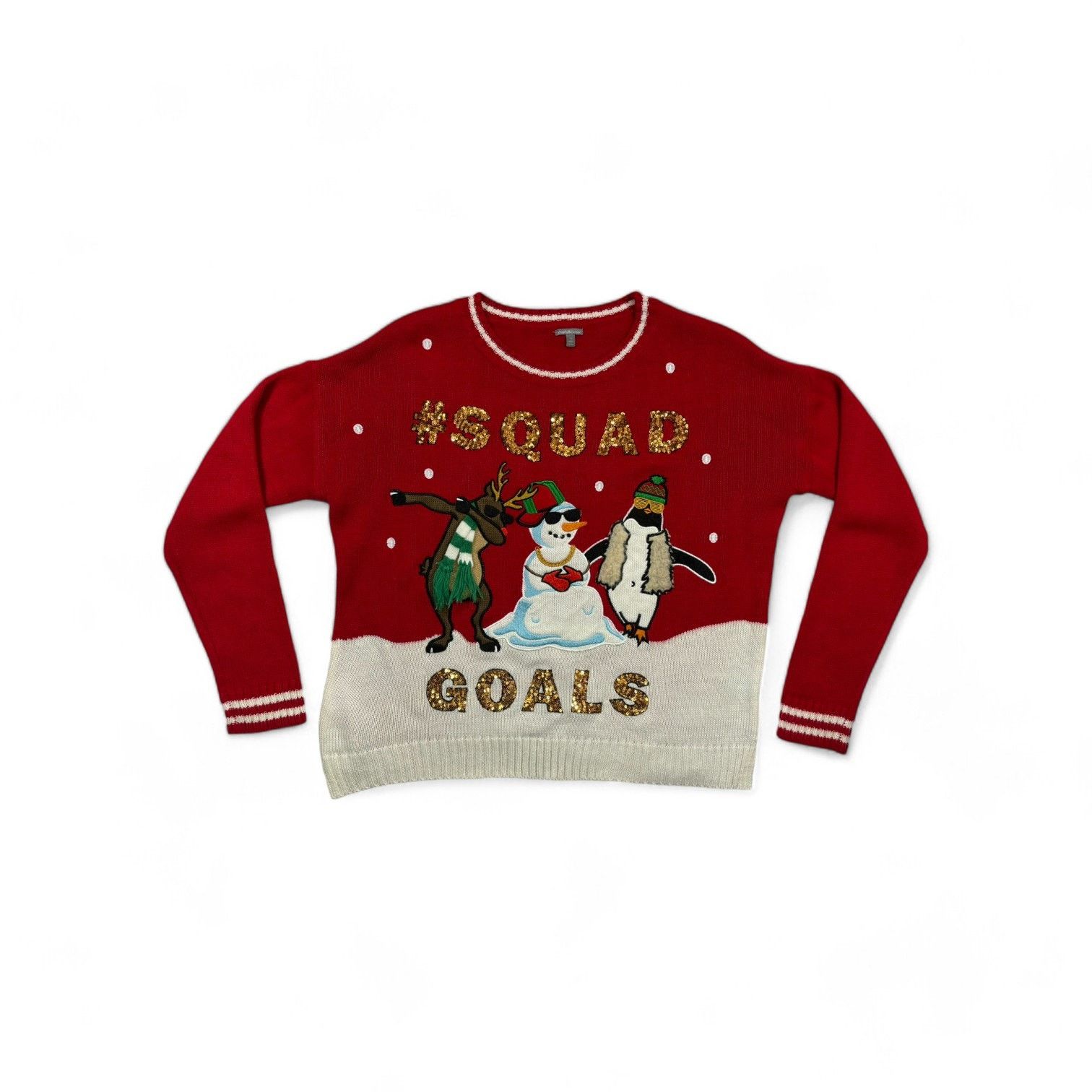 Other Vintage Charlotte Russe #SquadGoals Sequin Sweater M Holiday Size M / US 6-8 / IT 42-44 - 1 Thumbnail