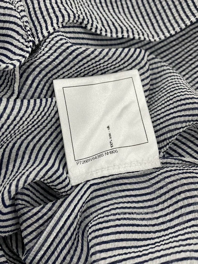 Chanel Chanel Gray striped wooden ear shirt short sleeves Size XXS / US 00 / IT 34 - 7 Thumbnail