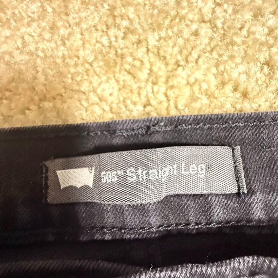 Levi's Levi's 505 Straight Jeans Womens 12 Black Dark Wash Stretch Denim Pants Size 34" / US 12 / IT 48 - 3 Thumbnail